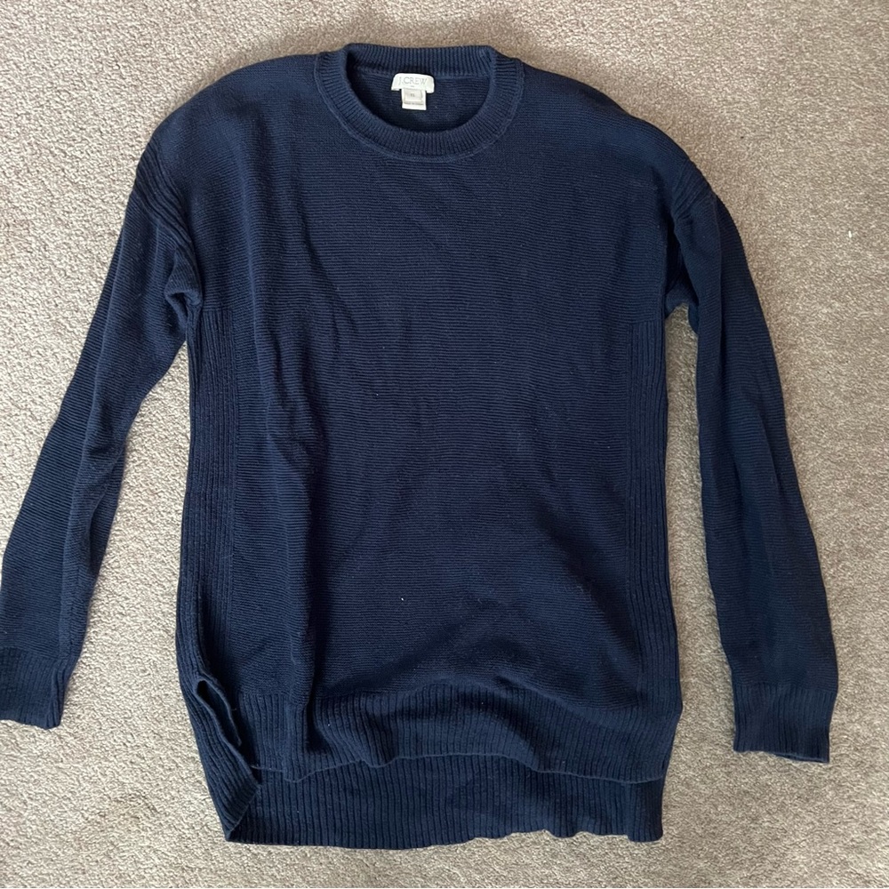 J.Crew Factory Knitted Navy Crewneck Sweater Size XS‎